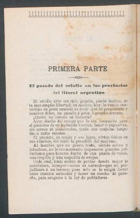 El pasado del criollo en las provincias del litoral argentino