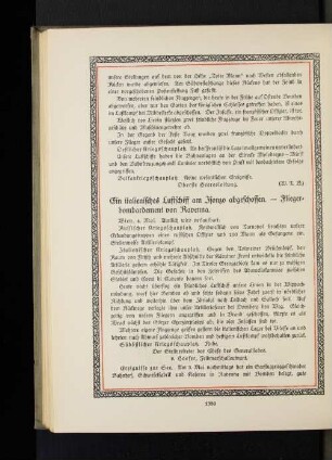 Ein italienisches Luftschiff am Isonzo abgeschossen. - Fliegerbombardement von Ravenna.