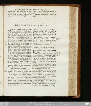 V. Des Ecoles & Academies.