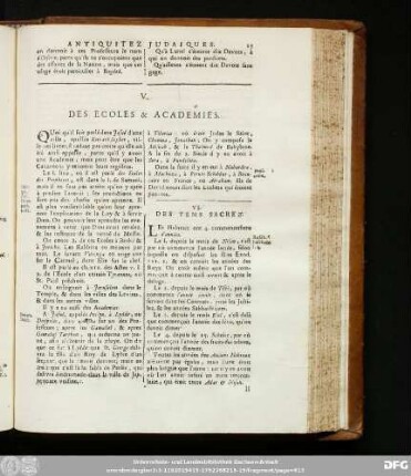 V. Des Ecoles & Academies.