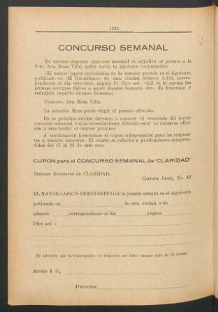 Concurso semanal
