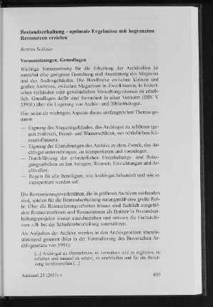 Bestandserhaltung - optimale Ergebnisse mit begrenzten Ressourcen erzielen
