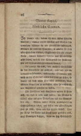 Viertes Kapitel. Ländliche Scenen.
