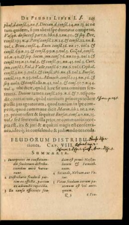 Feudorum Distributiones. Cap. VIII.