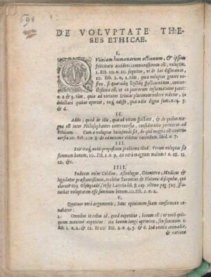 De Volvptate Theses Ethicae.