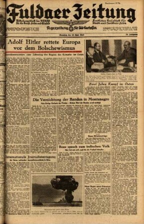 Ausgabe vom Dienstag, den 22. Juni 1943.