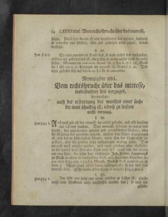 Neunzigster - Fünf und neunzigster Titel.