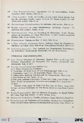 Fayencen und Porzellane (Nr. 297-301)