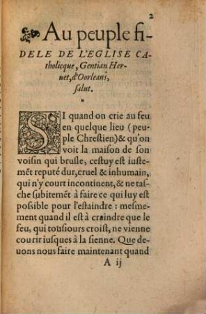 Epistre ou advertissement au peuple fidèle de l'Eglise catholique touchant les differens en la religion chrestienne