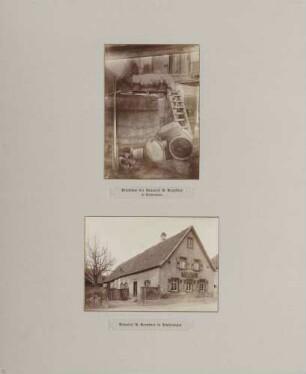 links: Innenansicht des Brauhauses der Brauerei Hoepfner in Linkenheim rechts: Außenansicht der Brauerei Hoepfner in Linkenheim