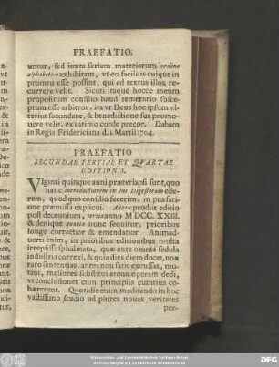 Praefatio Secundae Tertiae Est Quartae Editionis.