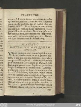 Praefatio Secundae Tertiae Est Quartae Editionis.