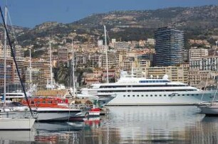 Monte Carlo - Hafen und Stadt : Hafen + Stadt Monte Carlo, aufgenommen 2006