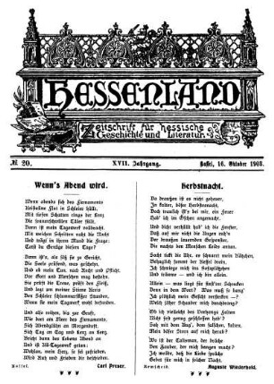 No. 20, 16. Oktober 1903