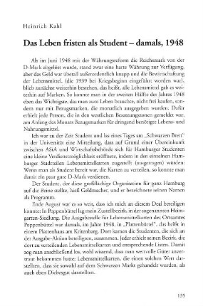 Das Leben fristen als Student - damals, 1948