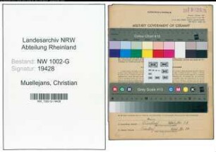 Entnazifizierung Christian Muellejans, geb. 15.03.1881 (Schneider)