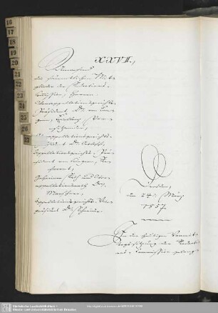 XXVII., 24. März 1857