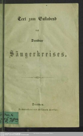 Text zum Gastabend des Dresdner Sängerkreises