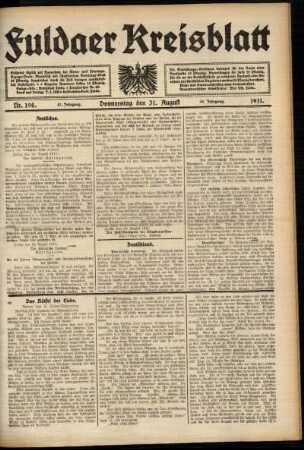 Ausgabe vom Donnerstag, den 31. August 1911.