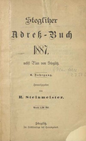 6.1887: Steglitzer Adressbuch