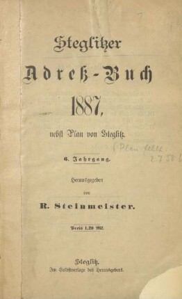 6.1887: Steglitzer Adressbuch