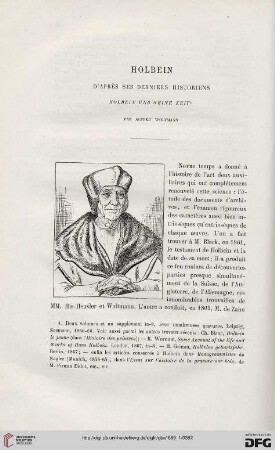 2. Pér. 1.1869: Holbein d'après ses derniers historiens, [1]