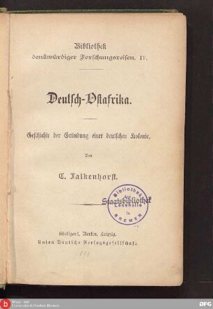 Deutsch-Ostafrika : Geschichte der Gründung einer deutschen Kolonie