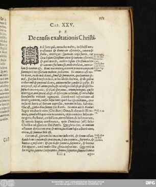 Cap. XXV. De De causis exaltationis Christi.