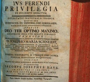 Ius ferendi privilegia ex suo fonte deductum