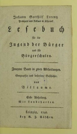 Bd. 2, Abth. 1: Geographie und besondere Geschichte