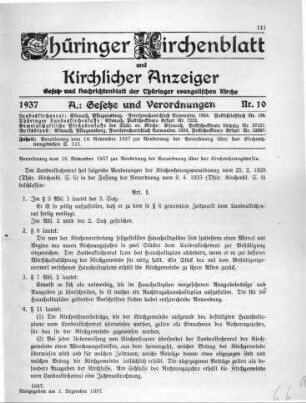 Nr. 10 : 1. Dezember 1937