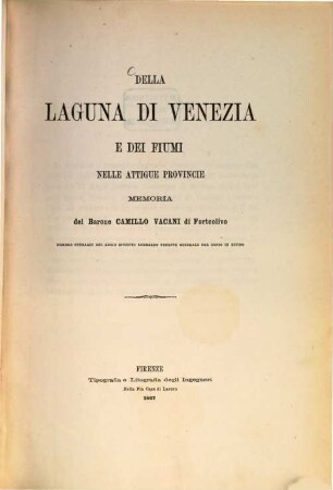 Della Laguna di Venezia e dei fiumi nelle attigue provincie memoria