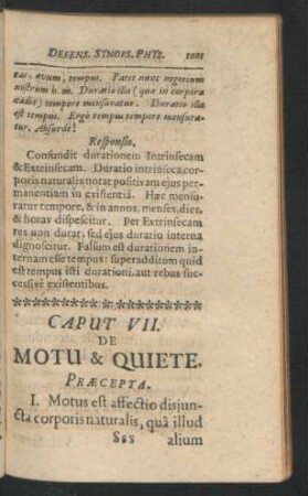 Caput VII. De Motu & Quiete.