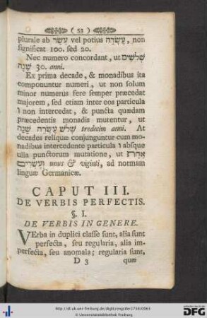 Caput III. De Verbis Perfectis.