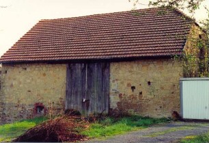 Braker Str. 144 / Scheune / Blick von der Seite. Detmold. Brokhausen. Papierabzug