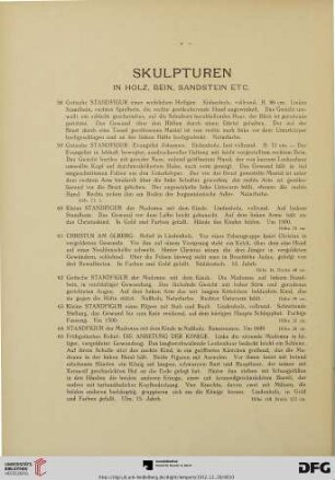 Skulpturen in Holz, Bein, Sandstein (Nr. 58-95)