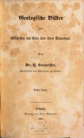 Geologische Bilder zur Geschichte der Erde und ihrer Bewohner, 1