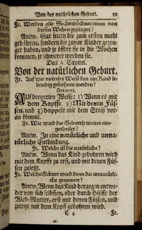 Das X. Capitel. Von der natürlichen Geburt.