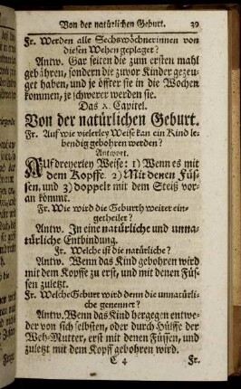 Das X. Capitel. Von der natürlichen Geburt.