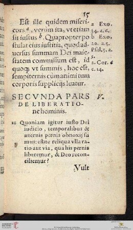 Secvnda pars: De liberatione hominis