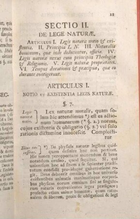 Sectio II. De Lege Naturae.