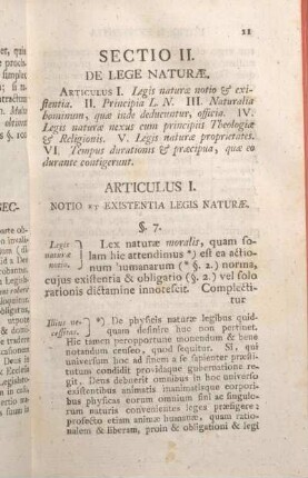 Sectio II. De Lege Naturae.