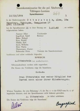 Otterstein, Alma Ida