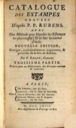 Dictionnaire Des Graveurs Anciens Et Modernes : Depuis L'Origine De La Gravure; Avec Une Notice Des Principales Estampes Qu'ils ont gravées, 3
