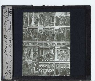 Duccio, Maestà, Rückseite (Siena Dommuseum) : linke Hälfte