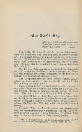 Ein Strafantrag.