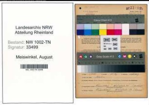 Entnazifizierung August Meiswinkel , geb. 20.09.1903 (Spediteur)