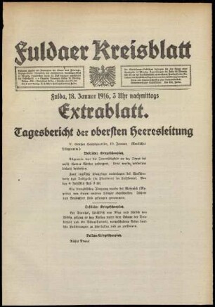 Ausgabe vom Dienstag, den 18. Januar 1916.