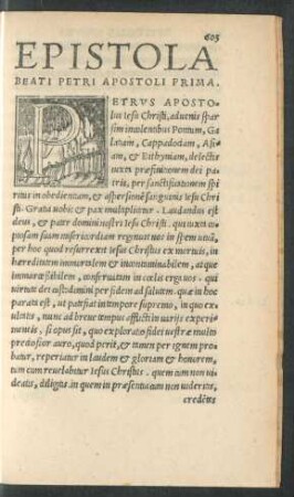 Epistola Beati Petri Apostoli Prima.