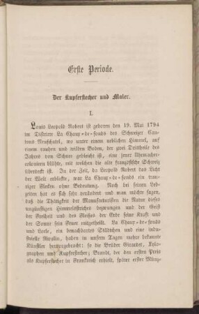 Erste Periode. Der Kupferstecher und Maler.